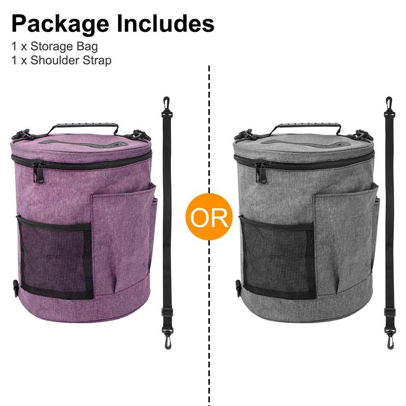 Knitting Tool Storage Bag Yarn Crochet Organizer Tote Bag Large Capacity Portable With Front Yarn Needles Hooks Pocket