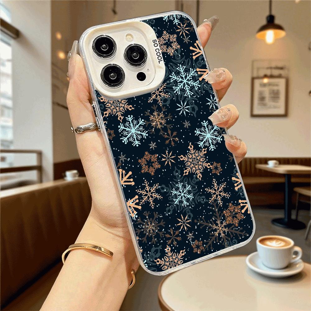 Жесткий чехол для телефона со снежинками для Xiaomi Redmi Note 15 14 13 12 11 Pro Plus, противоударный защитный чехол