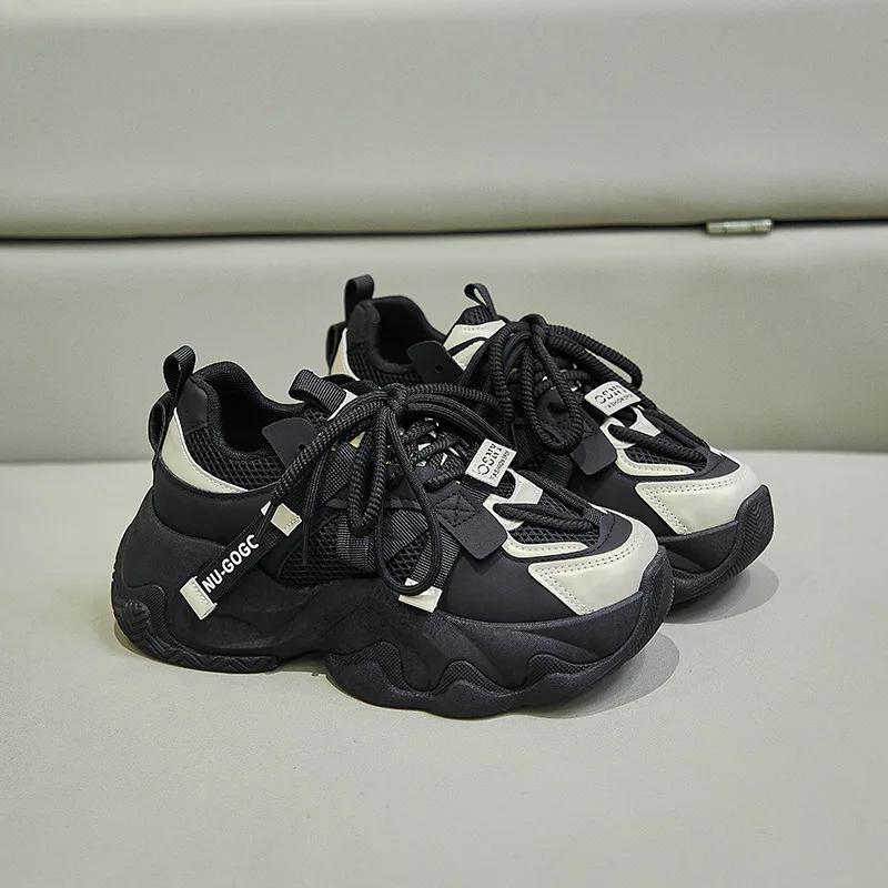 Женская спортивная обувь Толстая подошва Повседневные массивные кроссовки Сетчатые дышащие кроссовки Спортивная повседневная обувь для бега Zapatillas De Mujer