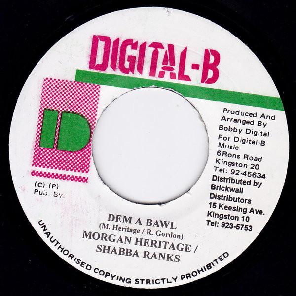 7-дюймовая пластинка SHABBA RANKS / MORGAN HERITAGE - Dem A Bawl NONE Digital-B Ямайка Регги, Ска и Даб Б/у