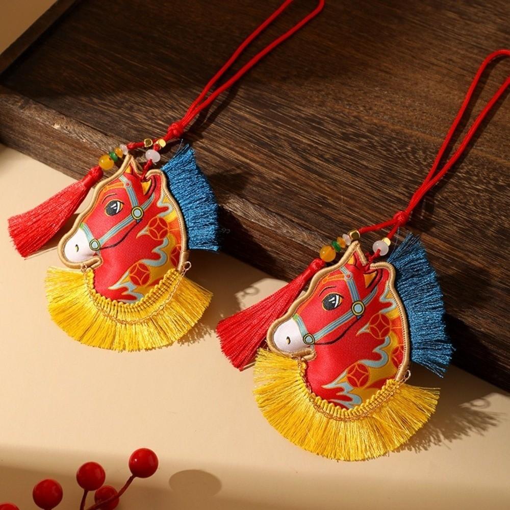 Tassel New Year Horse Pendant Chinese Style Car Hanging Ornaments  Cultural Gift
