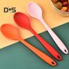 Силиконовая ложка с длинной ручкой, термостойкая однотонная пищевая кухонная ложка, инструменты