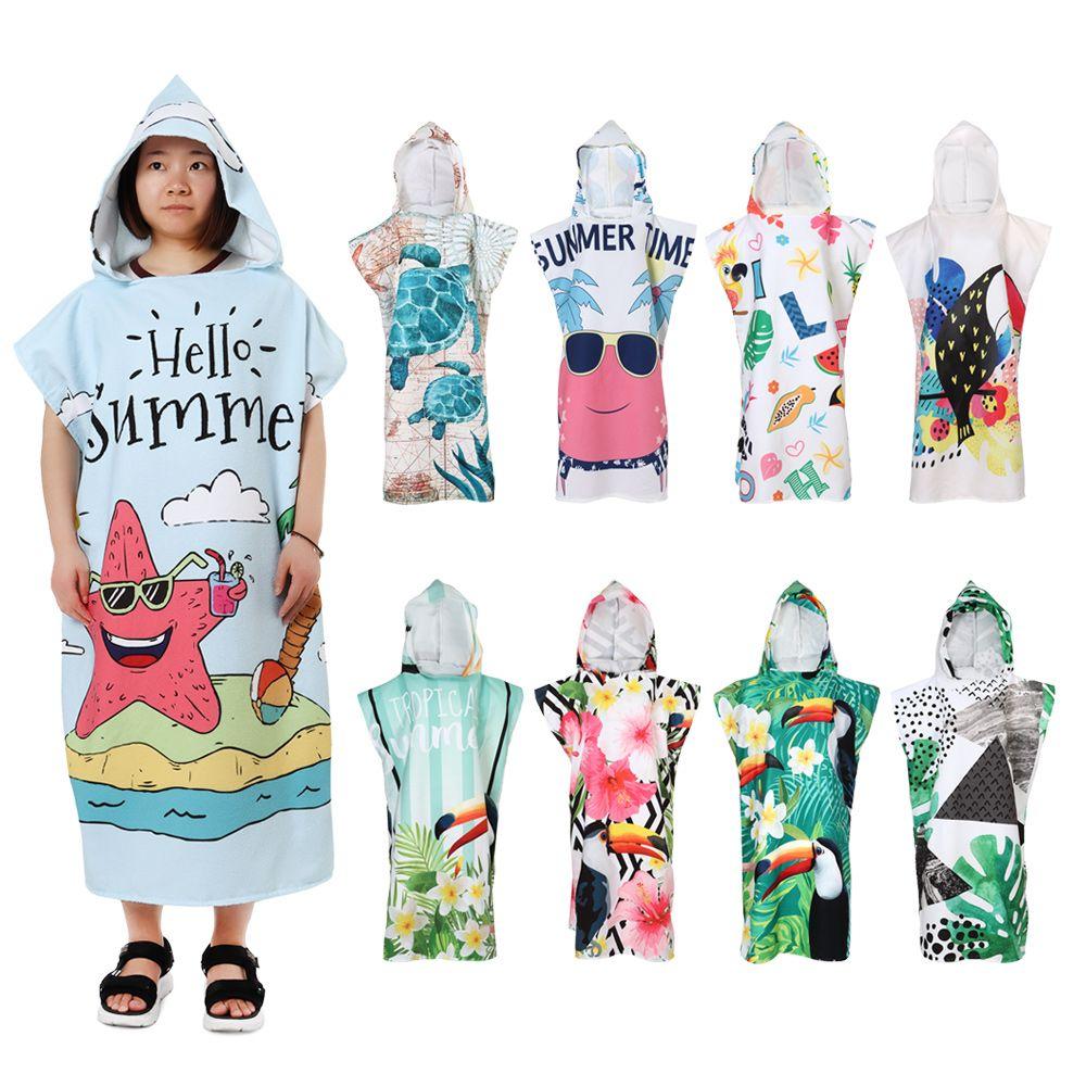 Купание Серфинг Женщины Мужчины Мода Пляж Пеленание Полотенце С Капюшоном Гидрокостюм Серфинг Пончо Полотенце Халат