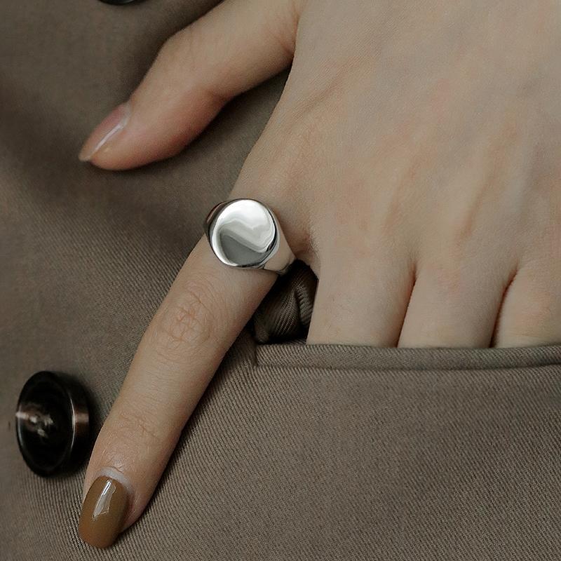 ANENJERY Модное нерегулярное круглое геометрическое кольцо золотого, серебряного цвета с открытым пальцем для женщин и мужчин S-R715