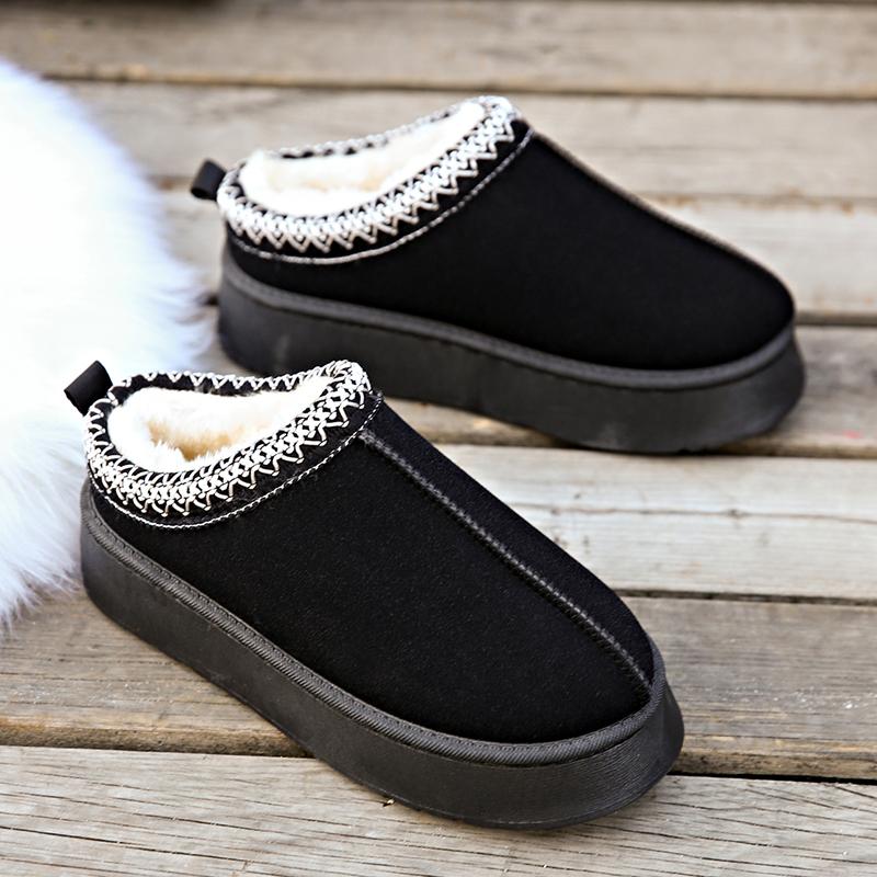 Водонепроницаемые зимние ботинки из искусственной замши для женщин, зимние туфли без застежек на плоской подошве из хлопка, женские короткие плюшевые туфли на платформе и щиколотке, Botas Mujer 43