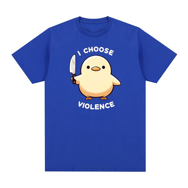 Duck I Choose Violence Vintage tshirt Funny Humor Slogan Cotton Men T shirt New TEE TSHIRT Womens tops