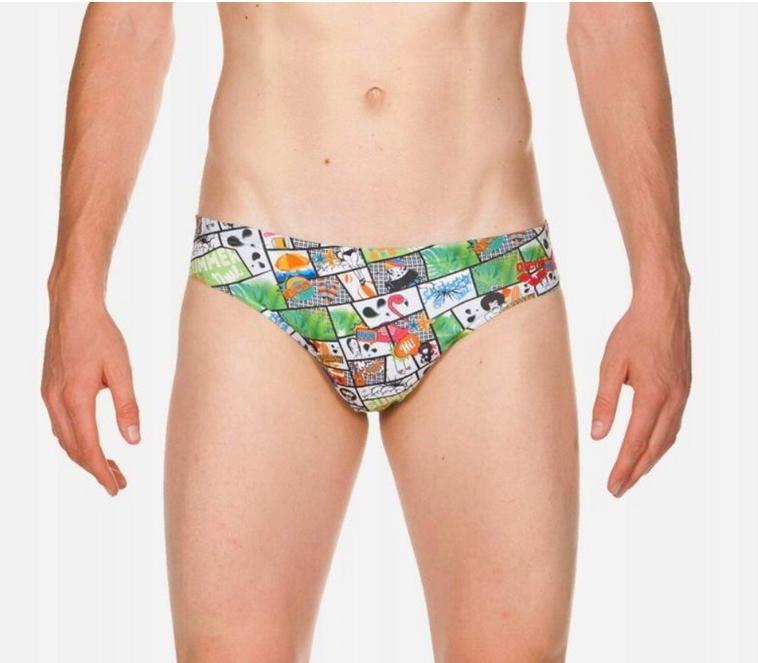 H769 ARENA SUMMER COMICS BRIEF 5.5cm MEN'S SWIMSUIT D7 UK38