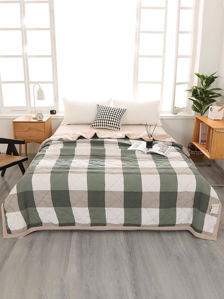 Washed Cotton Summer Blanket Air Condition Comforter Soft Air Conditioning Quilt Sweat Absorption Cooling Blanket for Bed Sofa