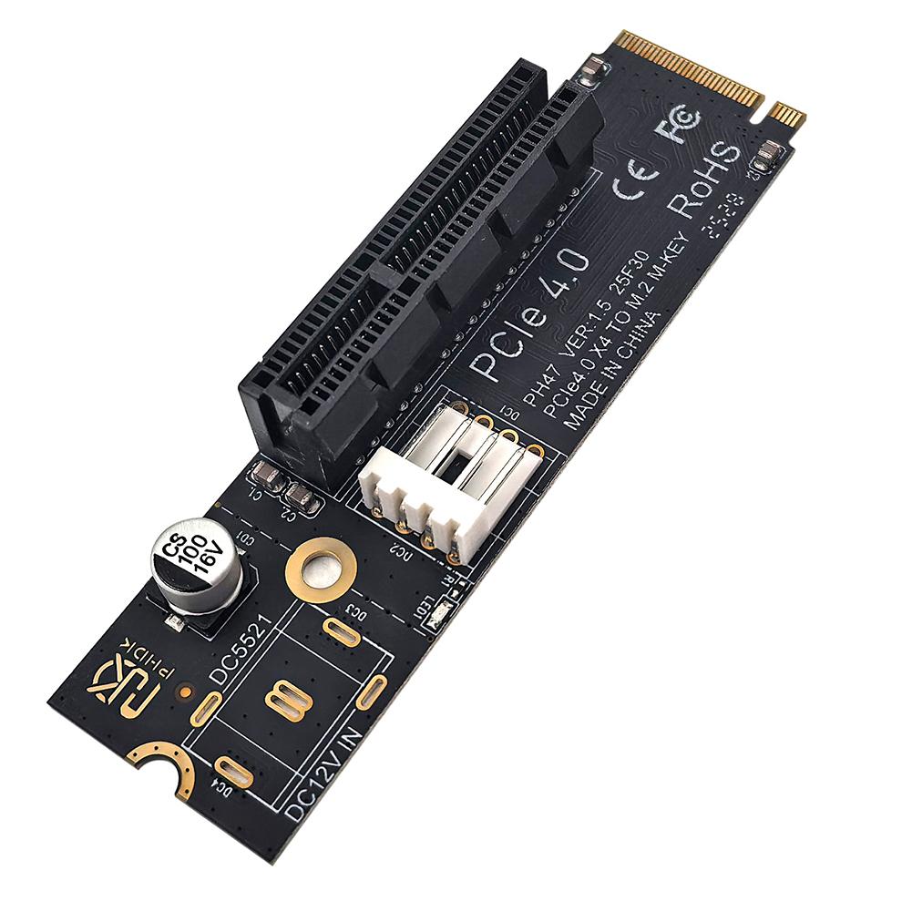 Переходник NGFF M.2 на PCI-E 4X с питанием SATA Riser Совместимый с интерфейсами X1 X4 X8 X16 PCI-e