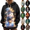 Women's Fashion Sweatshirt Printed Casual Hooded Sweatshirt With Pockets