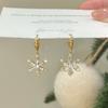 Изысканные цветные серьги-снежинки из циркония и жемчуга для женщин, корейские модные серьги-снежинки, новогодний подарок