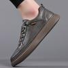 High Quality Men Casual Leather Vulcanized Shoes Outdoor Waterproof Flat Designer Walking Shoes 2024 Comfy Casual Shoes