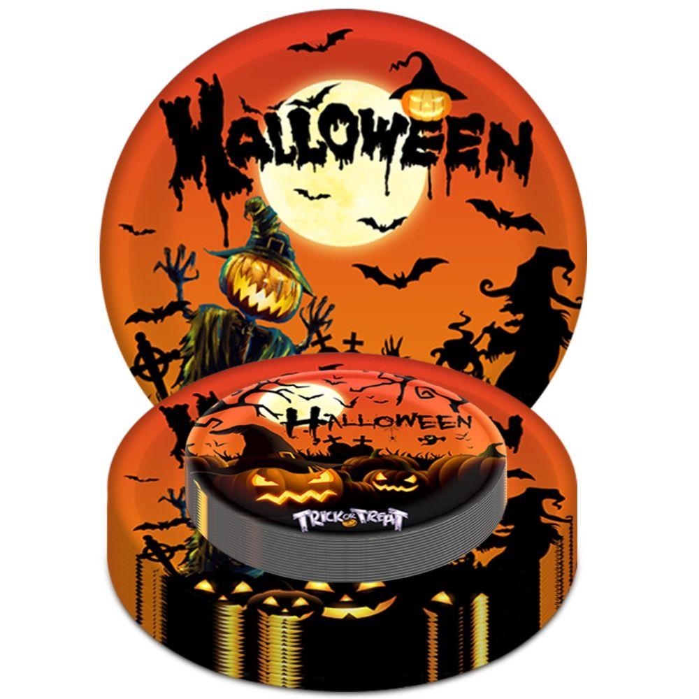 10pcs Cup Plate Halloween Disposable Tableware Halloween Party Decoration Supplies