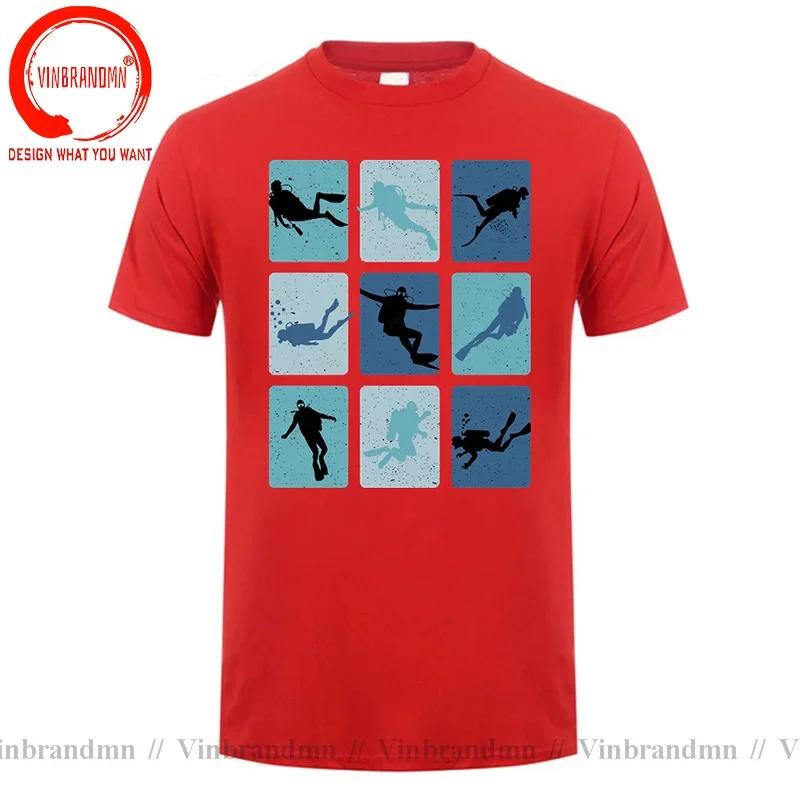 Retro Vintage Water Sports Scuba Diving T Shirt Unisex Funny Scuba Diver Poses Tshirt 2022 Newest Summer Beach Dive Tops Tee Shirt