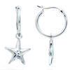 [R1721] - Silver 'Etoile Des Mers' Silver Hoop Earrings (rhodium) - 15mm-12mm