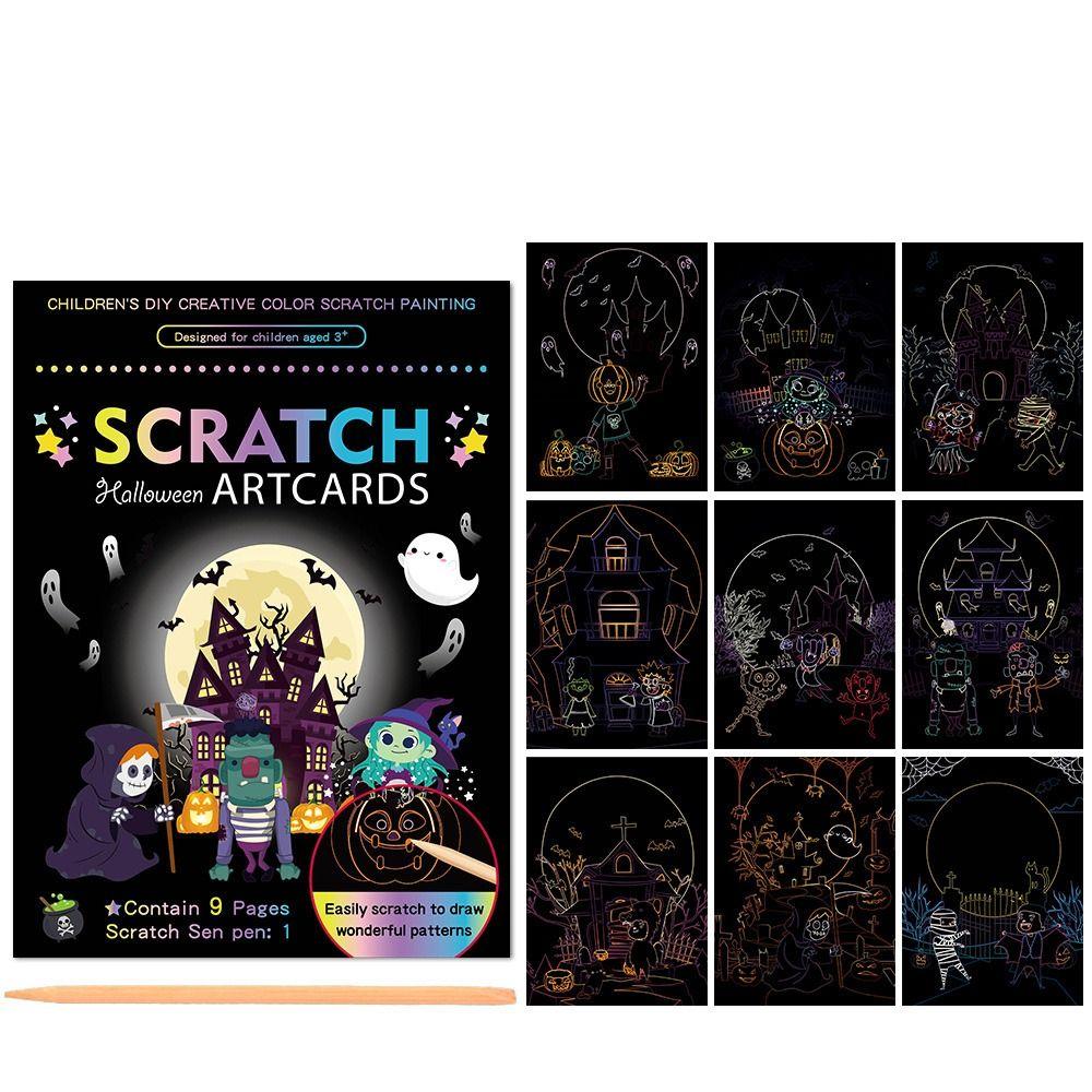 Dinosaur Drawing Board Scratching Card Paper Scratch Art Painting Paper Card Kit Art Painting Paper