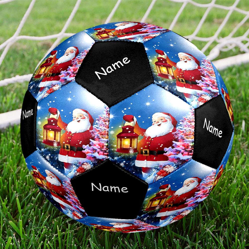 Custom Name Christmas Santa Claus Theme Size 5 Soccer Ball, Suitable for Both Indoor and Outdoor Matches, a Gift Suitable for Everyone.