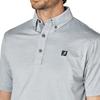 FootJoy Men's Heather Print Short Sleeve Button-Down Golf Shirt, Gray, Size M (FJ-S25-S17, 34540-M)