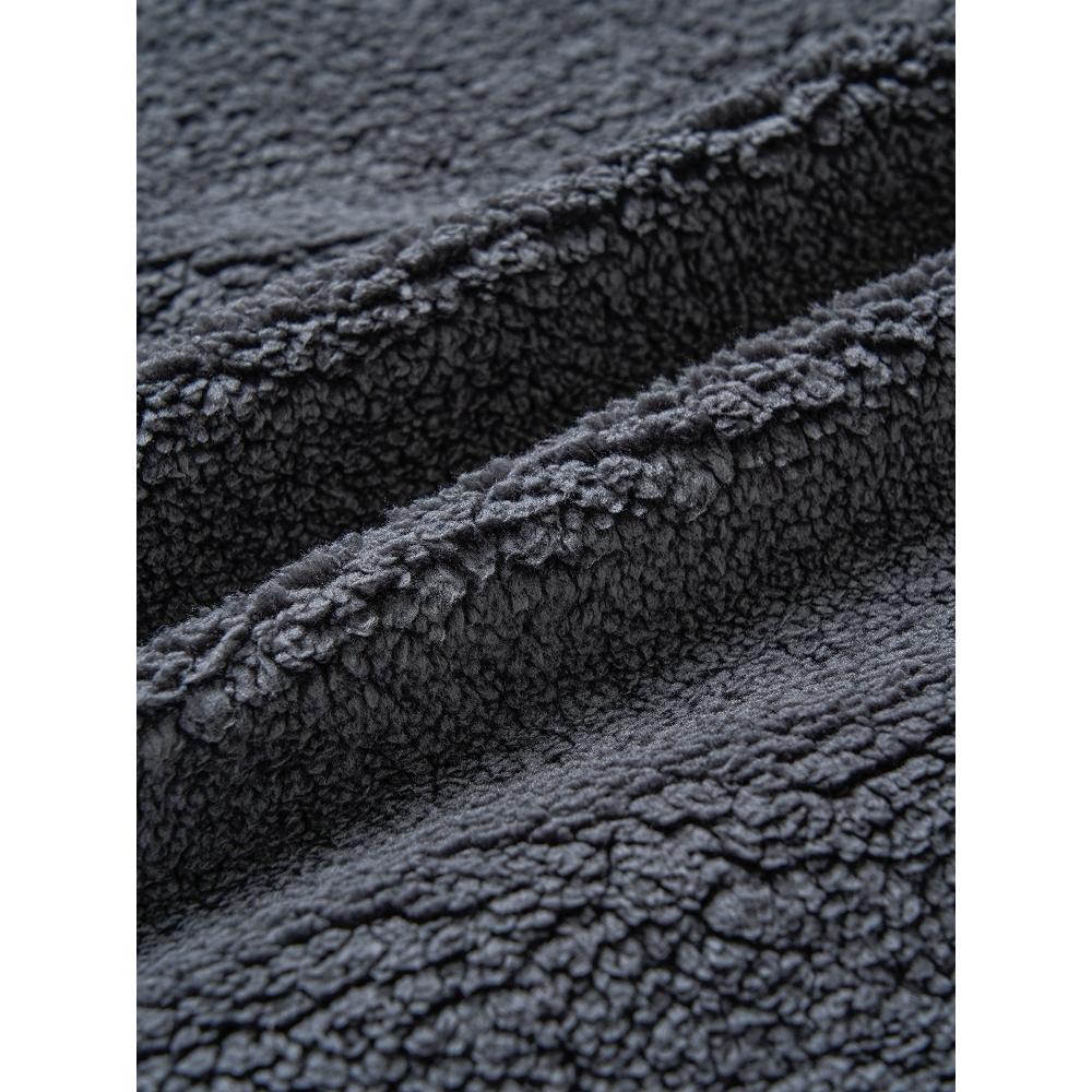 Daiso [common] FLuffy Long SLeeve FLeece Hoodie L bLack Gray