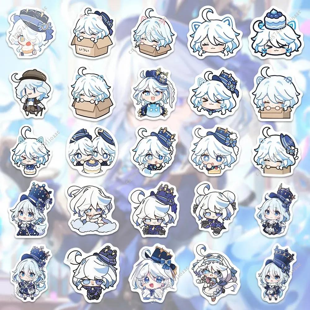 58/116Pcs Genshin Impact Stickers Kawaii Furina Cartoon Q-version Stickers Fans Gift Journaling Materials Decorative Stickers