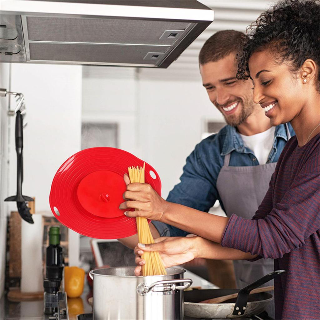 Силиконовая крышка для кастрюли, устойчивая к переливам и брызгам, высокотемпературная кухонная крышка, пыленепроницаемая, сохраняющая свежесть, многоразовая крышка для кастрюли, кухонный гаджет