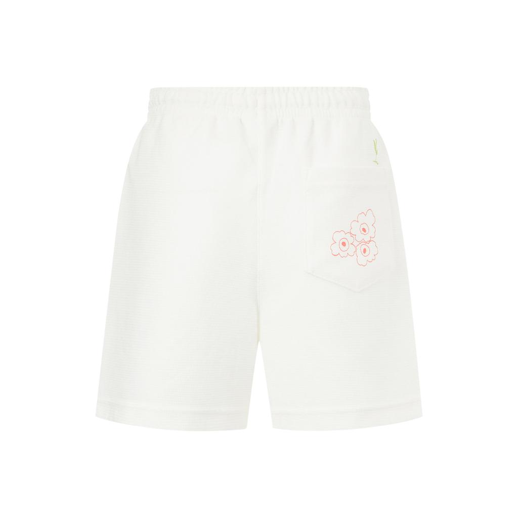 Li Ning Sport Простые однотонные шорты с принтом, свободные, повседневные, женские шорты, молочно-белые AKSV832-2