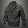 Men's Autumn/Winter Military-Style Cotton Jacket with Velvet, Plus Size Fashionable Workwear Coat