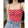 Жилет в клетку в стиле ретро для женщин, летняя одежда, новый стиль, как внутри, так и снаружи, шикарные топы для горячих девушек, суперпопулярные