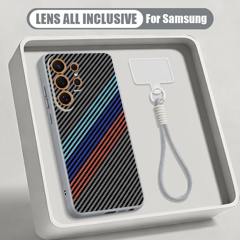 Чехол с узором из углеродного волокна для Samsung S26 S25 Ultra S24 S23 FE S22 A15 A16 A17 A35 A36 A37 A54 A55 A56 A57 5G Гибридный магнитный матовый чехол