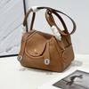 2024 Palm Pattern Women's Genuine Leather Lindy Bag - Doctor Style, Portable Shoulder & Messenger Bag