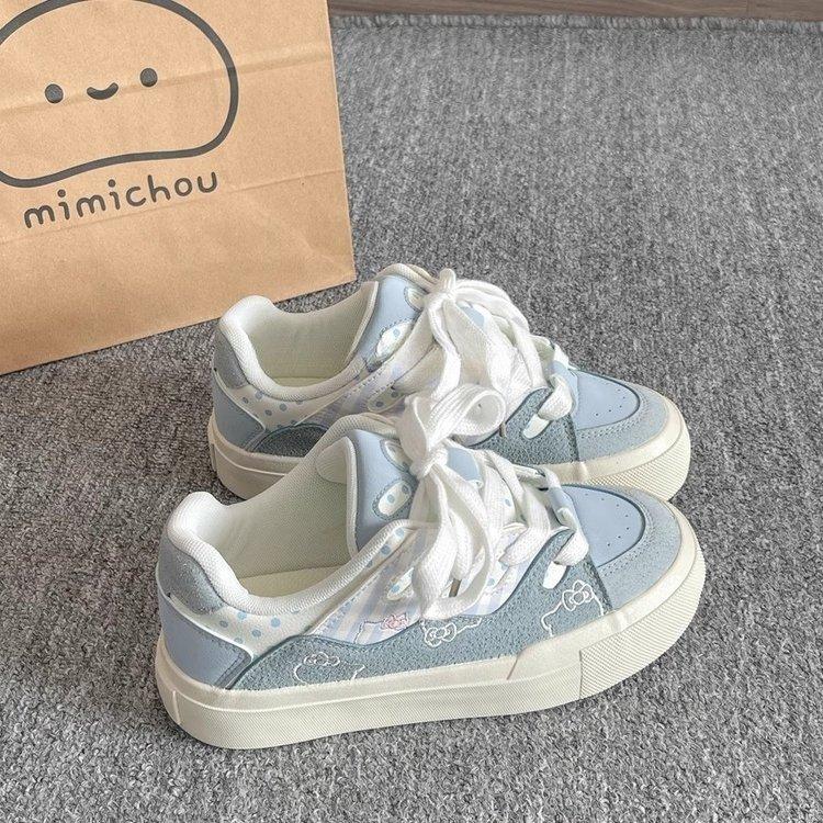 Корейская версия повседневной обуви для женщин весна-лето 2025 года, новые универсальные туфли на платформе, белые туфли на платформе