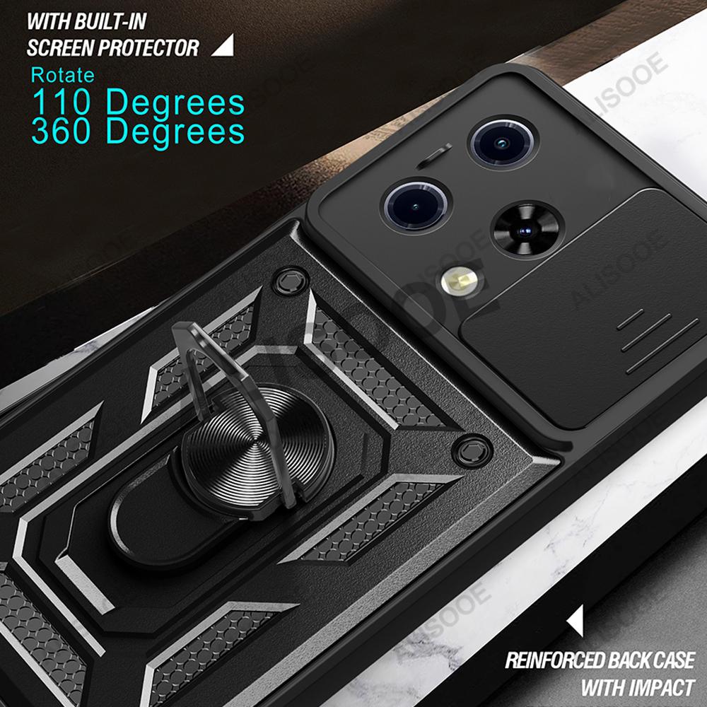 Slide Camera Funda для Honor 200 Lite Чехол Push Lens Ring Stand Защитный чехол для Honor 200 Pro 200 Lite 5G Противоударный чехол