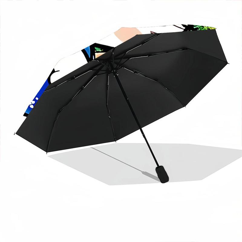 1pc Hello Kitty Automatic Opening/Closing Umbrella with Floral Print - Portable Three-Fold Design, 8-Bone Iron Frame Outdoor Umbrella for Festivals, T