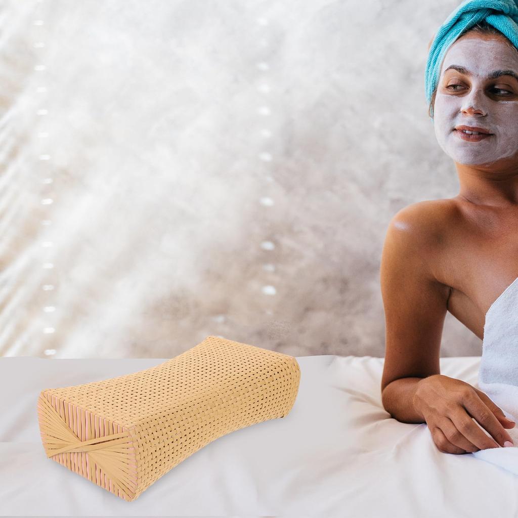 Gogogmee Imitation Bamboo Mat Pillow, Easy-to-Use Rattan Pillow for Cervical Support, Perfect Gift