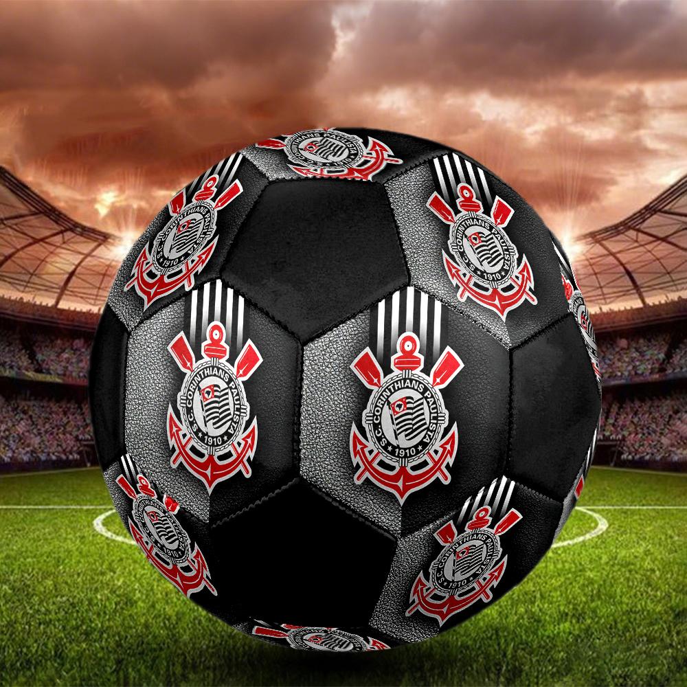 Футбольный мяч Corinthians, разноцветный, подходит для всех возрастов, машинная сшивка, материал ПВХ, соревновательного уровня, прочный и с высоким отскоком