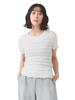 Ray Beams Shirred Lace One Size Women's S/S T-Shirt, OFF_WHITE,