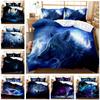 Комплект с принтом животных 3D цифровая печать пододеяльник, постельное белье набор из трех предметов
