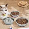 Silicone Bottom Cat Dog Bowls Stainless Steel Pet Feeders Practical Dog Basin  Water