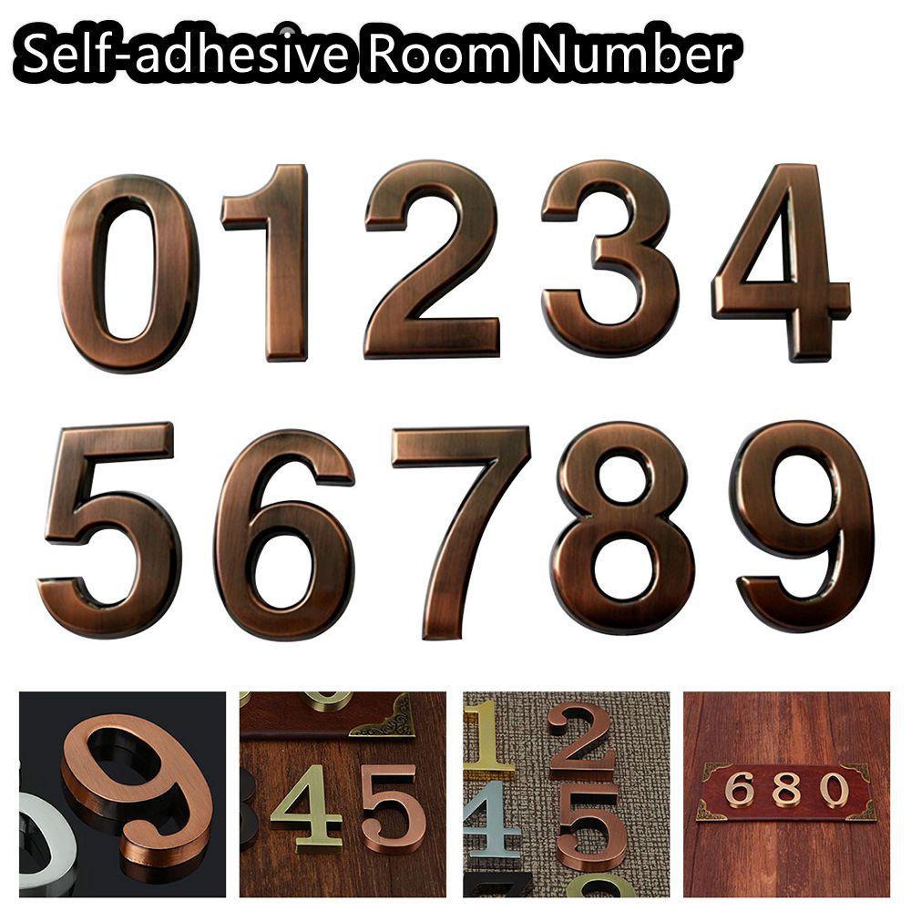 1 PC 0-9 Numeral ABS Plastic Self-adhesive Door Plates Address Sign Room Number Digits Sticker
