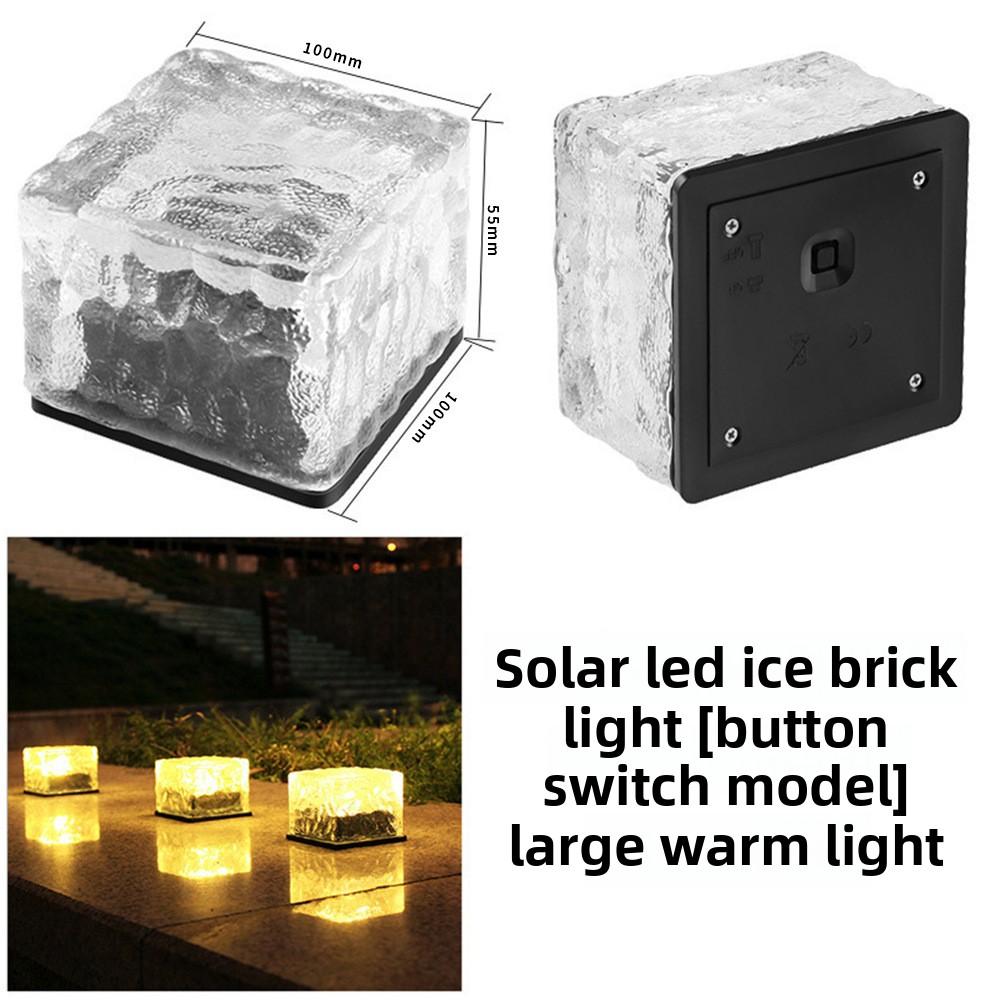 Квадратный ледяной кирпичный светильник Индукционный квадратный солнечный светильник для дома и сада Наружный водонепроницаемый светильник для украшения ступеней Садовый светильник в виде ледяного куба