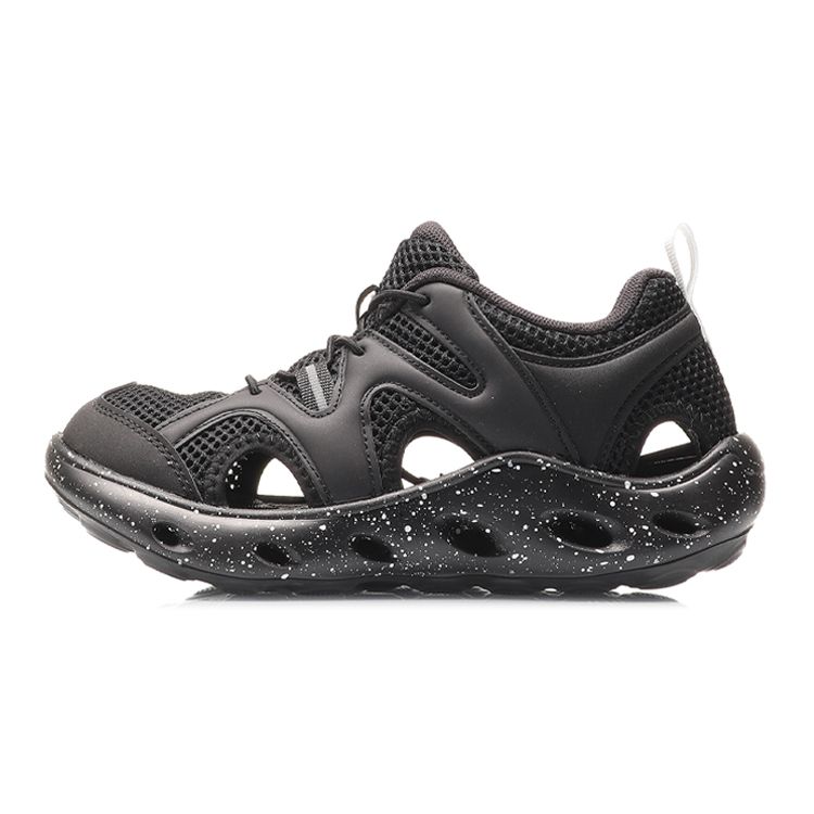 Li Ning Youth Childrens Sports Lifestyle Series Fun Childhood Comfortable Versatile Sandals Kids Sandals Black YKUQ008-1