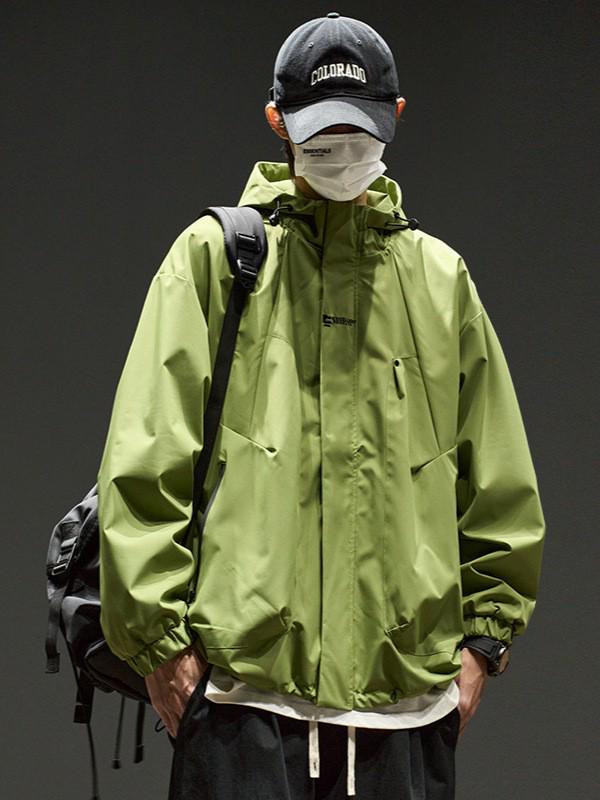 Мужская куртка свободного покроя в стиле ретро с однотонным капюшоном — модная, функциональная и унисекс