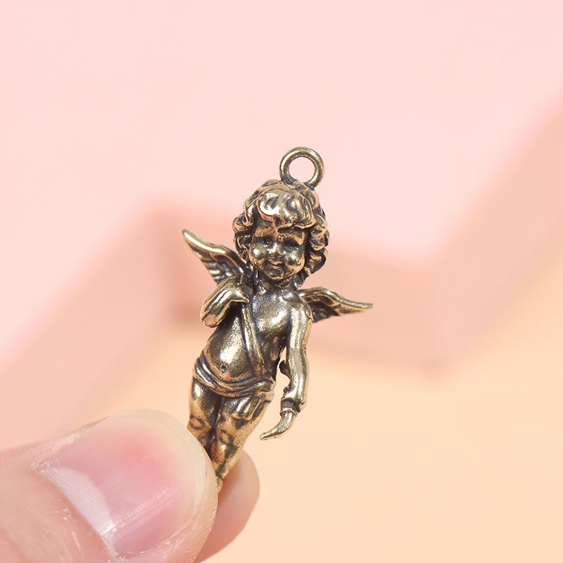 Brass Angel Wings Pendants For Necklaces Solid Copper Key Chains Diy Accessories