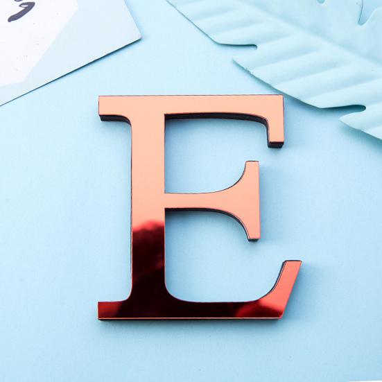 Mirror Letter Wall Sticker Acrylic English Letter Sticker Peel And Stick