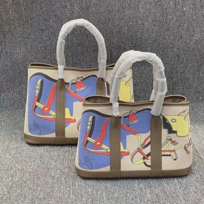 2024 Autumn/Winter Cowhide and Linen Women's Handheld Shoulder Bag