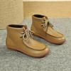 Women's Plus Size Round Toe PU Snow Boots Casual Short Tube Flat Bottom Martin Boot Shoes 36-43
