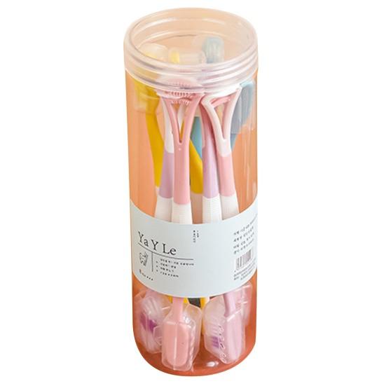 Скребки для языка Прочный портативный компактный набор зубных щеток двойного назначения с аксессуарами для дома