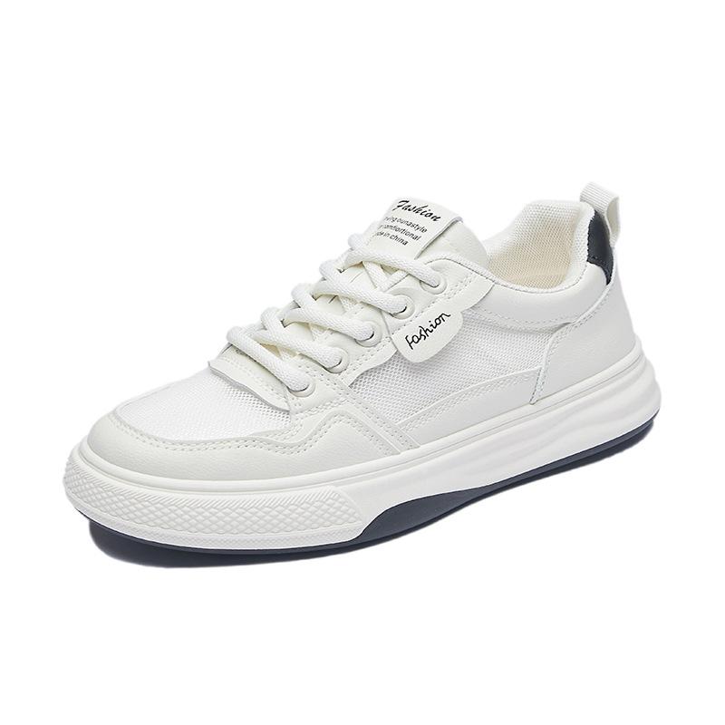 New Summer White Shoes for Female Students' Thick Sole Elevated Mesh Breathable Casual Shoes