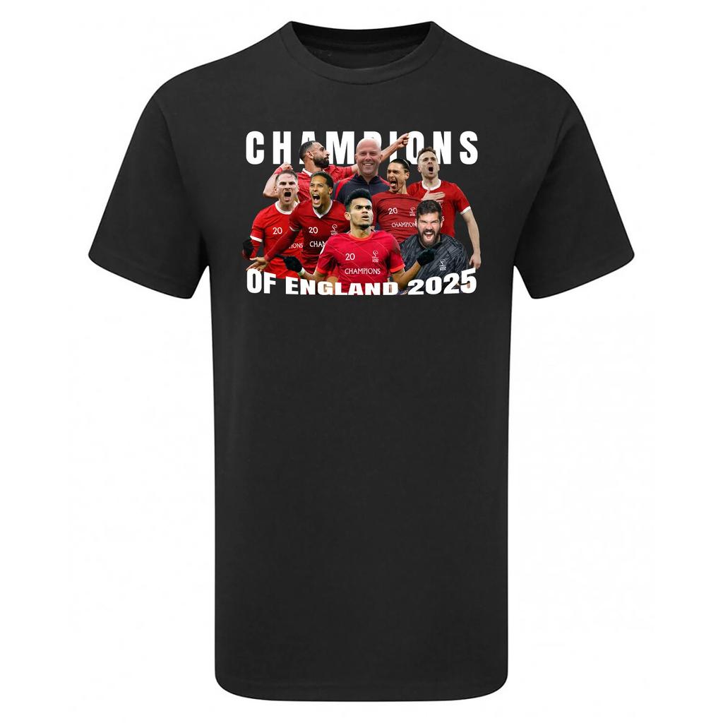Summer New Men's Liverpool 20 England League Champions TSHIRT 2025 Player T-shirt Retro Fashion Unisex Short-sleeved Top