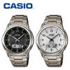 Мужские солнечные радиоуправляемые часы Casio с зарядкой от света, титановый корпус, Multi Band 6, радиочасы, водонепроницаемость 5 ATM, аналого-цифровой дисплей, практичный День